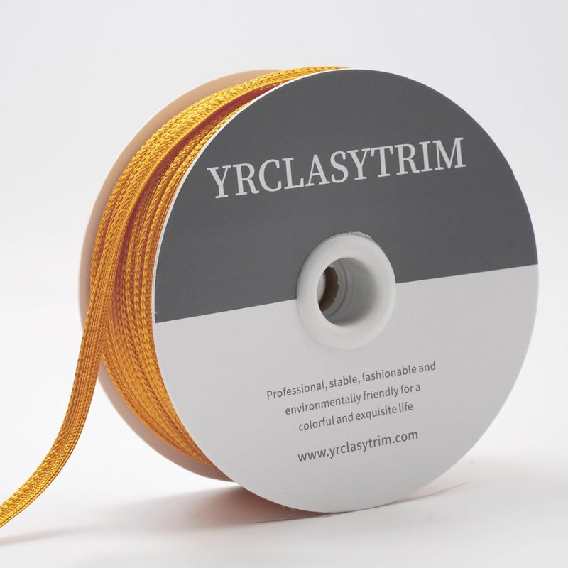 YRCLASYTRIM 0.35inch,(55Yards) Sewing Piping Trim,Shining Polyesterter Cord Trim,for Sewing Clothing,Hometextile, Decoration DIY Crafts Edge Piping Embellishments,30Colour (Orange) - Image 3